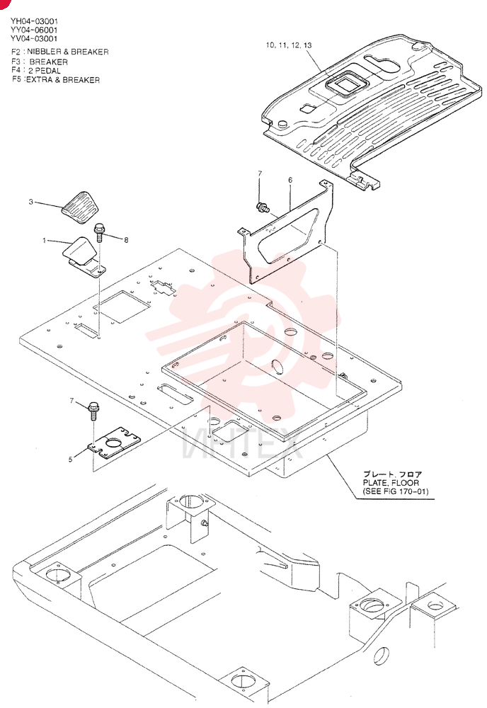 PLATE GROUP, FLOOR (NIBBLER & BREAKER) YY03M00014F2