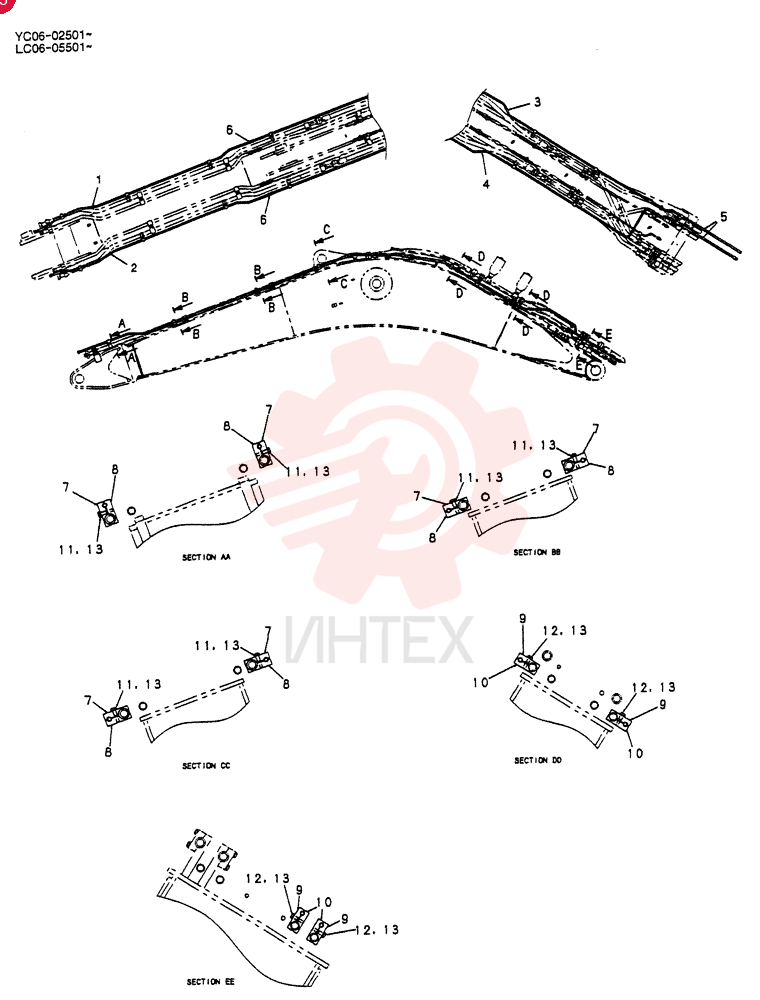 HYD LINES, BOOM 6.5M LC42H00041F1