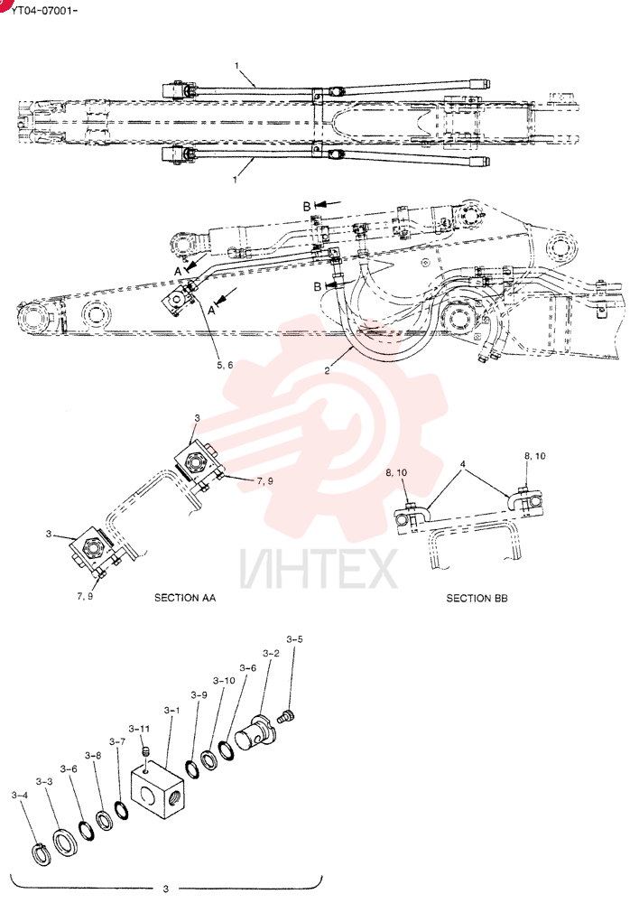 HYD LINES, ARM 1.65M YT43H00037F1
