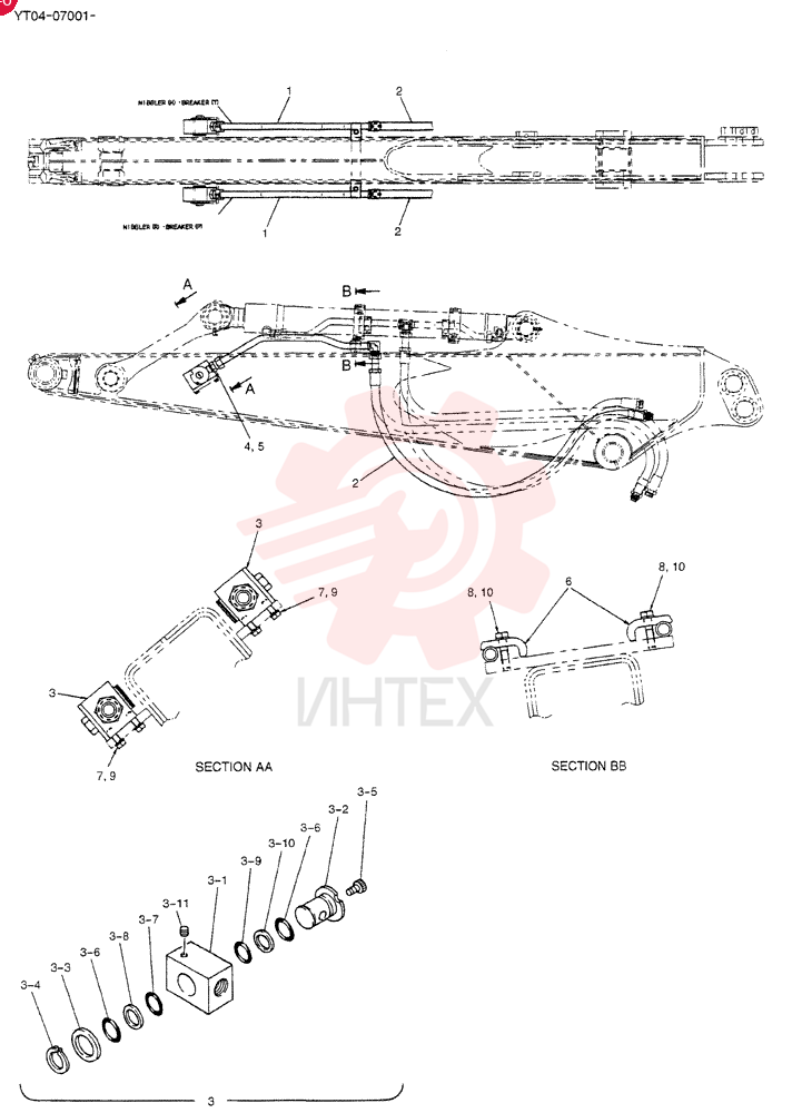 HYD LINES, ARM 2.07M YT43H00053F1