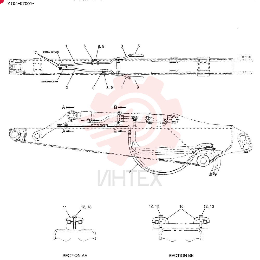 HYD LINES, ARM 2.07M YT43H00049F1