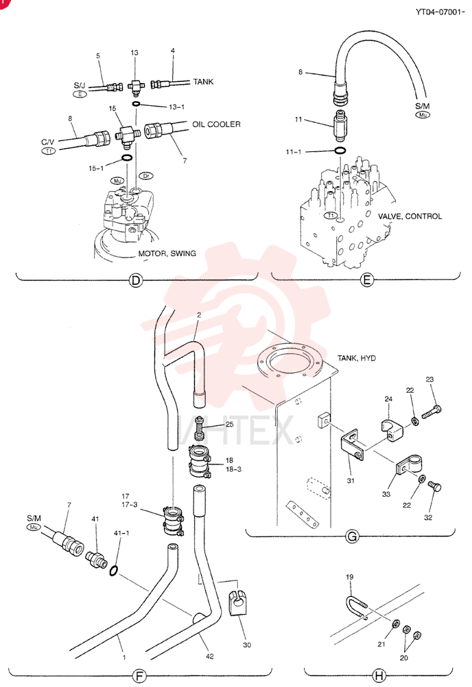 HYD LINES, RETURN YT32H00009F2 (1)