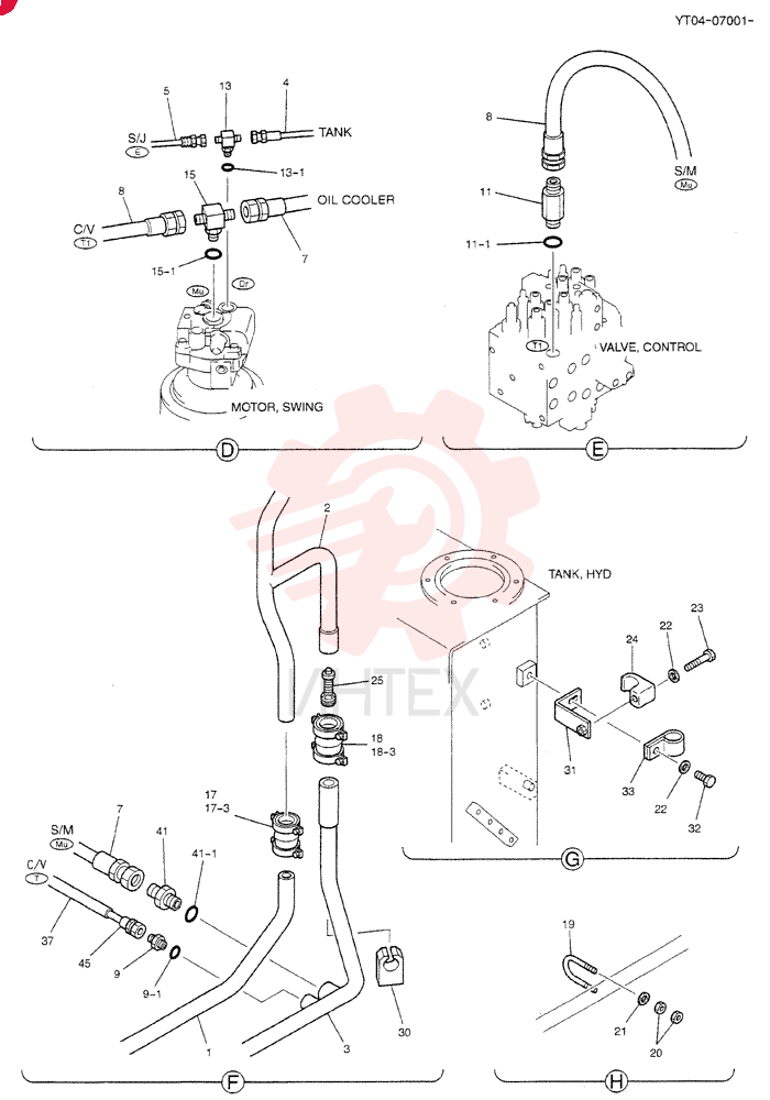 HYD LINES, RETURN YT32H00009F8 (2)