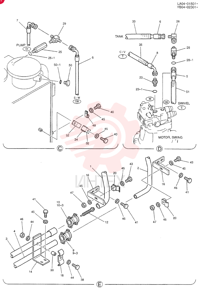 HYD LINES, RETURN (EXTRA) YB32H00003F3 (2)