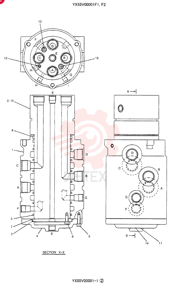 HYDRAULIC SWIVEL YX55V00001F1