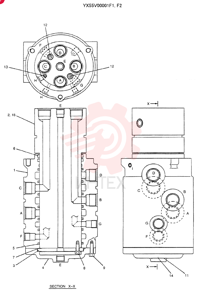 HYDRAULIC SWIVEL YX55V00001F1