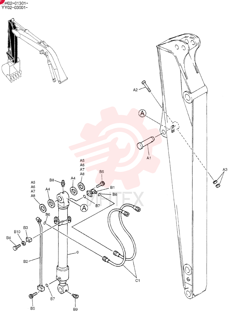 CYLINDER ASSY. YX01V00005F2 (2)