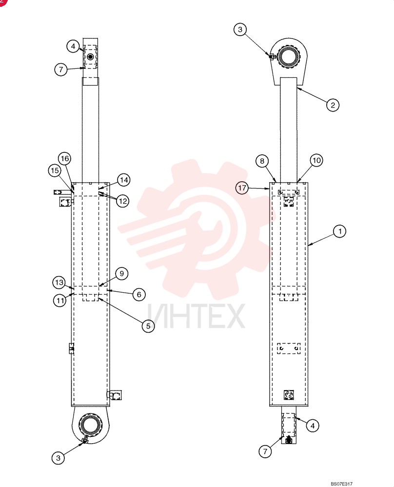 CYLINDER,Double Acting, 50.8mm Rod, 552.45mm Stroke