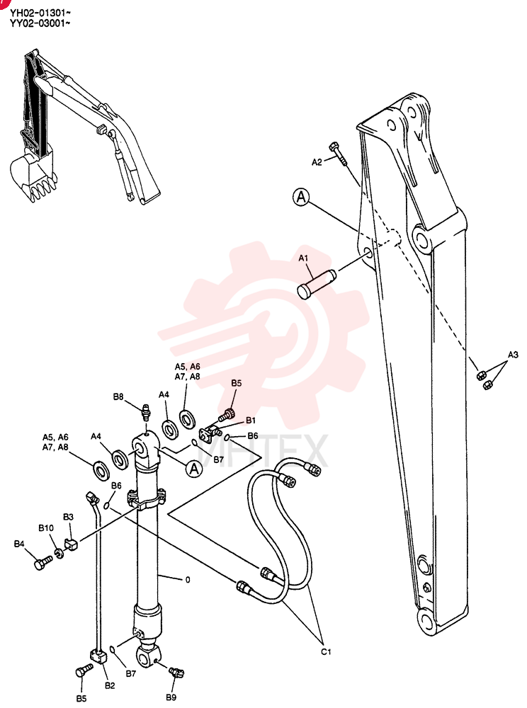 CYLINDER ASSY. YX01V00005F2 (1)