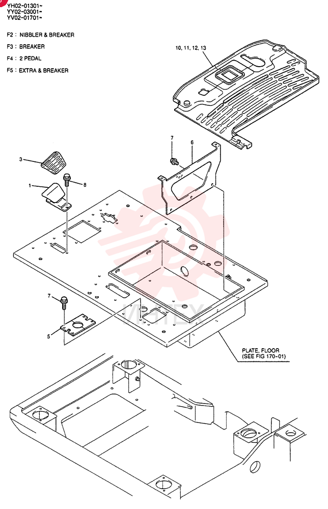 PLATE GROUP, FLOOR (NIBBLER & BREAKER) YY03M00014F2