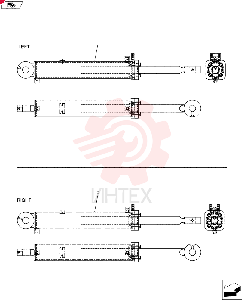 CYLINDER,Double Acting, 50.8mm Rod, 552.45mm Stroke