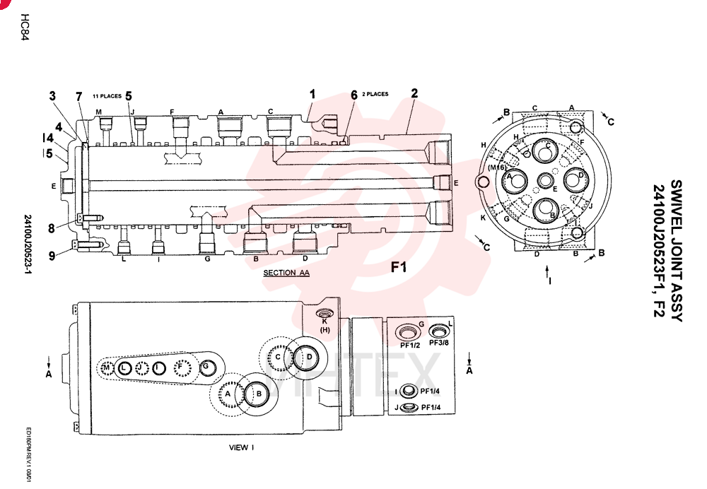 HYDRAULIC SWIVEL 24100J20523F1 (3)