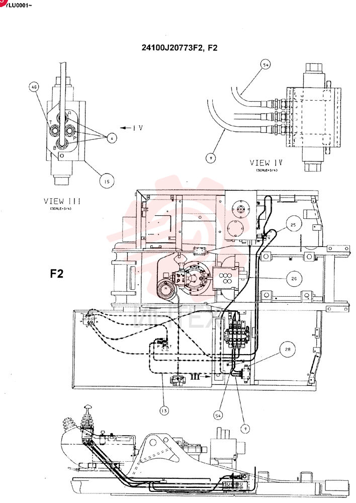 REMOTE CONTROL ASSY (DOZER REWORK) (F1 ONLY) 24100J20773F1 (1)