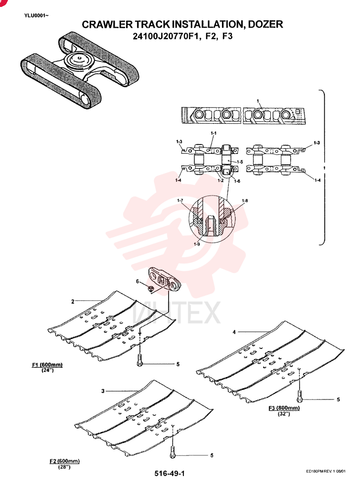 Схема (ED180) - BLADE RUNNER EXCAVATOR/DOZER ASN YLU0001 (1/99-12/01) 24100J20770F1