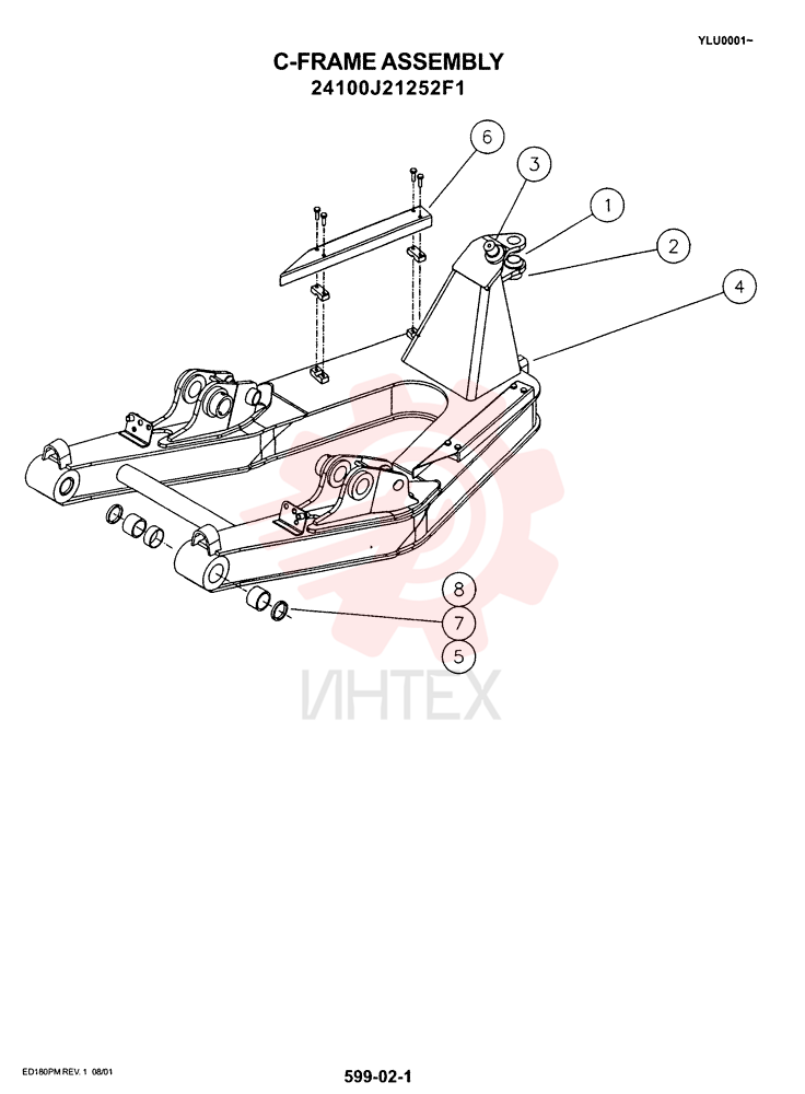 Схема (ED180) - BLADE RUNNER EXCAVATOR/DOZER ASN YLU0001 (1/99-12/01) 24100J21252F1