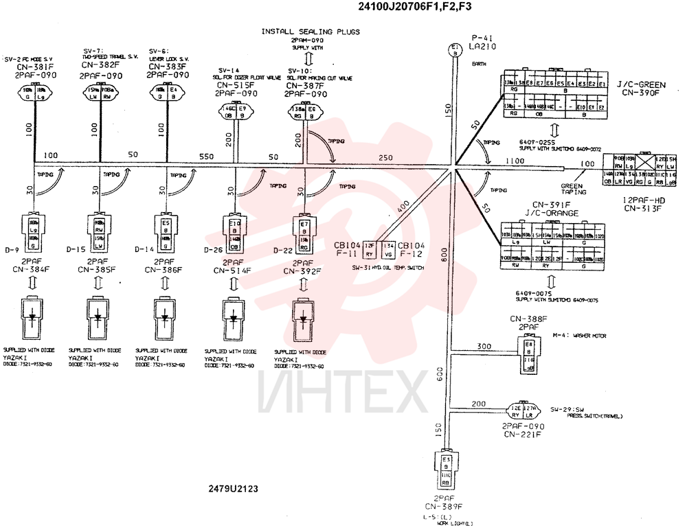 WIRING ASSY, ELEC (F1 ONLY), Serial Range: -4/9/99 24100J20706F1 (12)