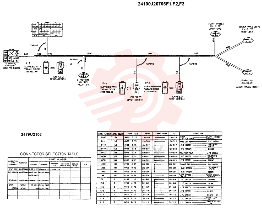 WIRING ASSY, ELEC (F1 ONLY), Serial Range: -4/9/99 24100J20706F1 (10)