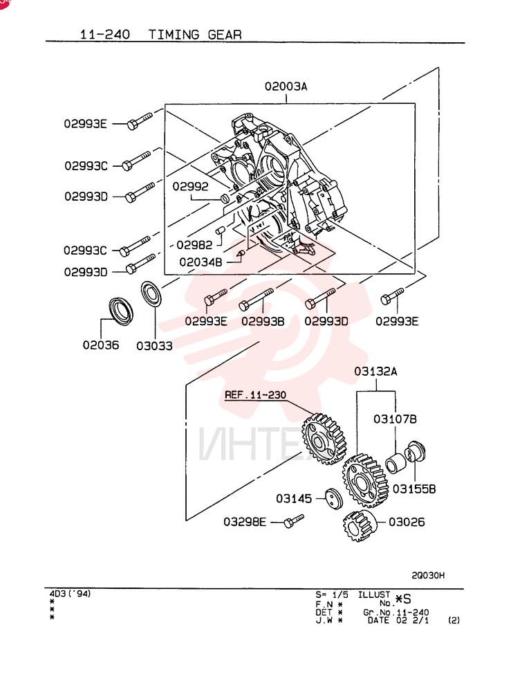 CASE ASSY, TIMING GEAR, FROM-UP TO: 0203.1-, MODEL TYPE: ALL