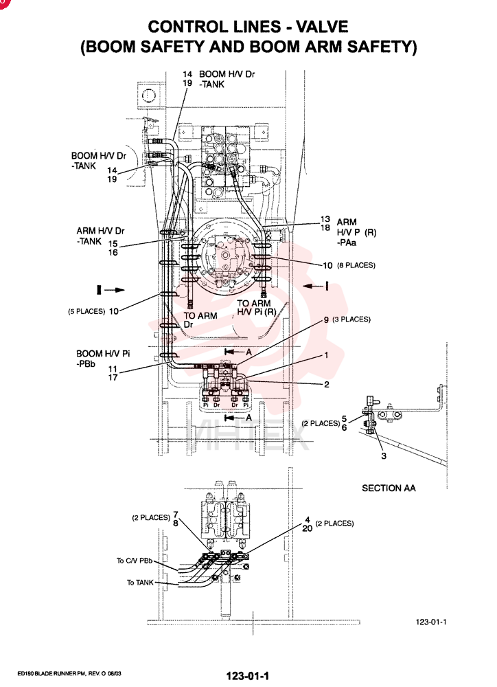 CONTROL LINES, VALVE (BOOM SAFETY), QTY-F1: F1, QTY-F2: - YM64H00028F1 (2)