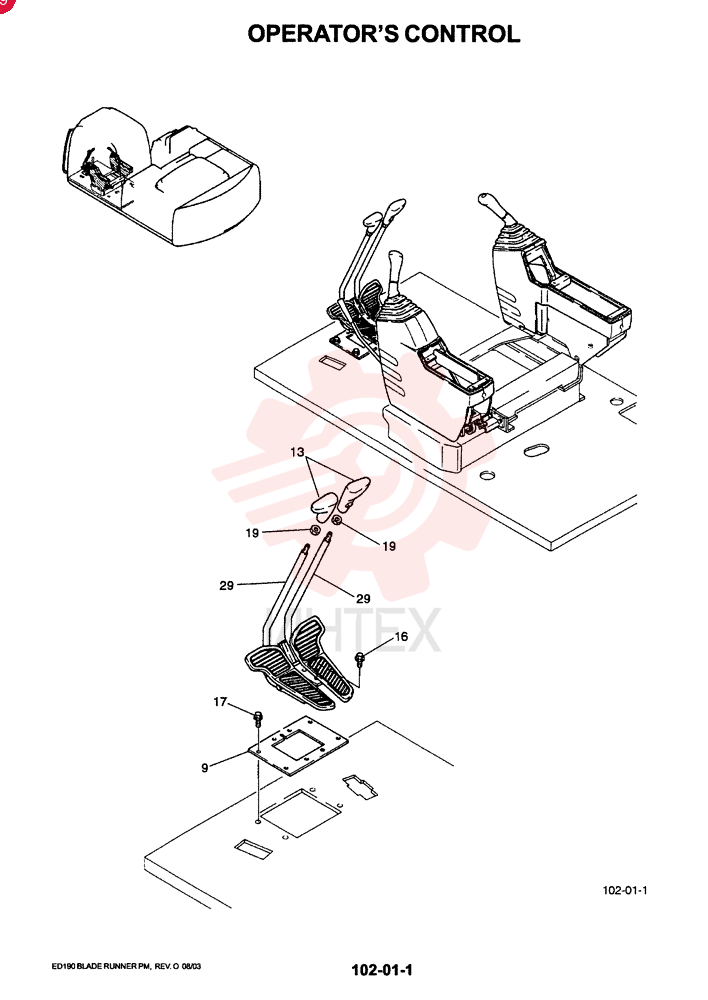 CONTROLS OPERATOR STD GRIP, QTY-F1: F1, QTY-F2: -, QTY-F3: - YM03MU0003F1 (1)