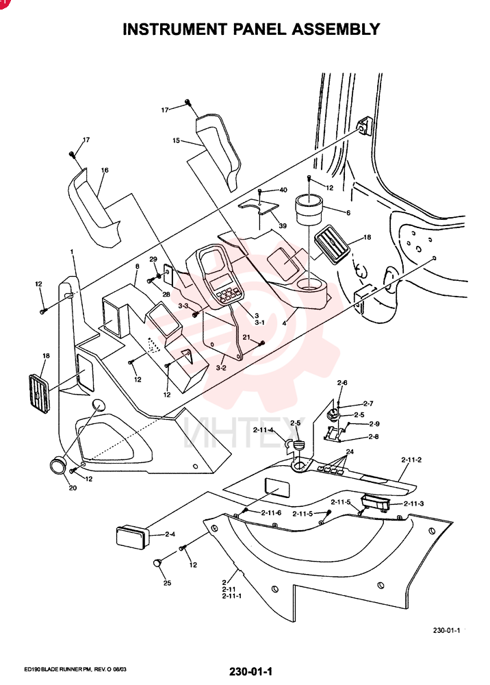 PANEL ASSY, INSTRUMENT STD, QTY-F1: F1, QTY-F2: - YM17MU0002F1 (2)