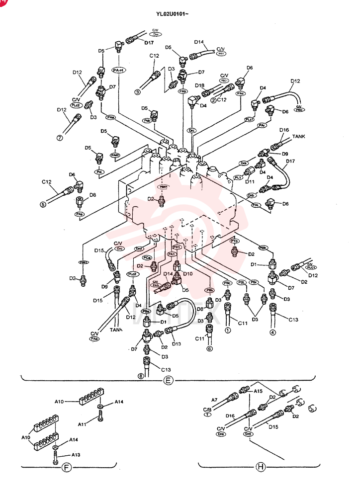 CONTROL LINES, REMOTE YM68H00002F1 (16)