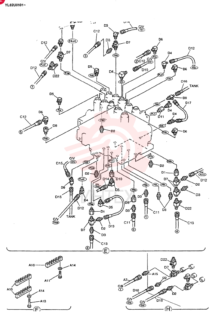 CONTROL LINES, REMOTE YM68H00002F1 (19)