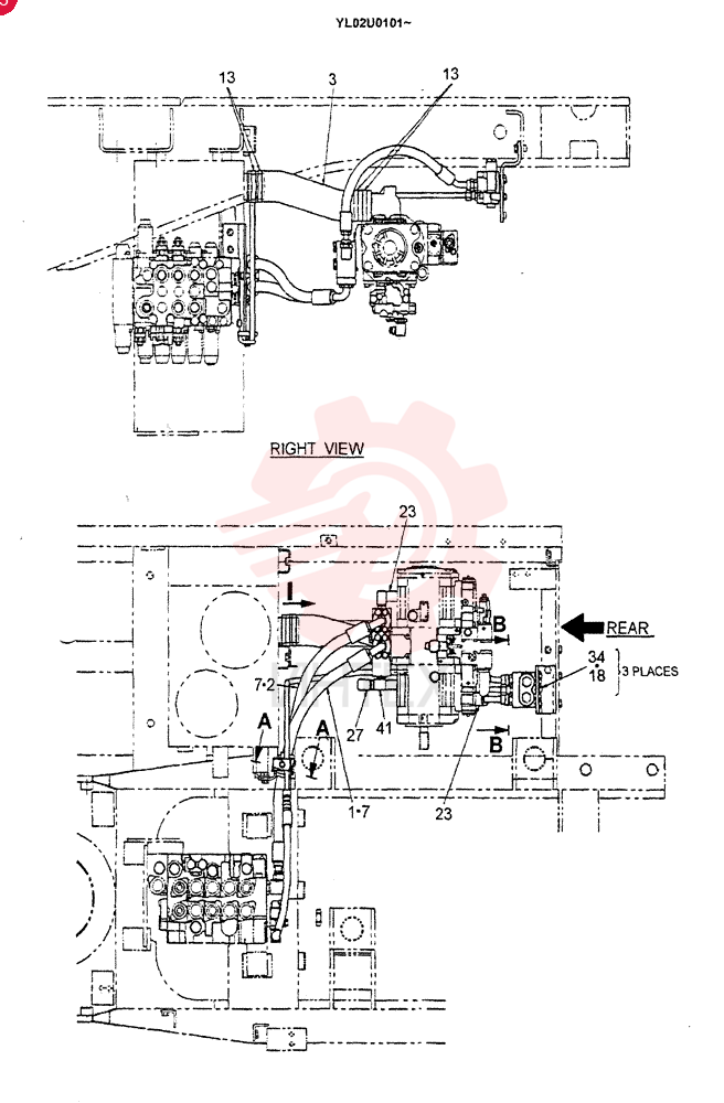 HYD LINES, PUMP (SUCTION, DELIVERY) YM30H00001F1