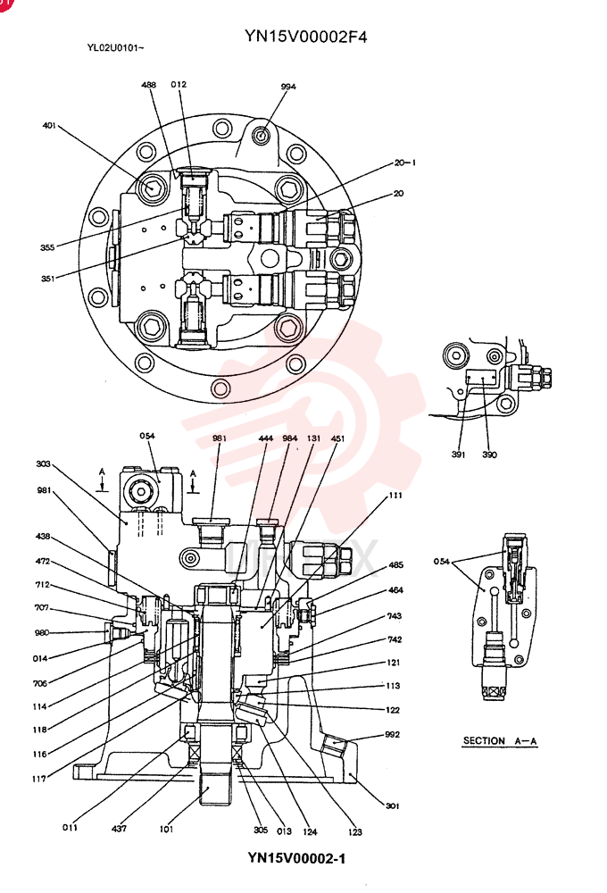 HYDRAULIC MOTOR YN15V00002F4