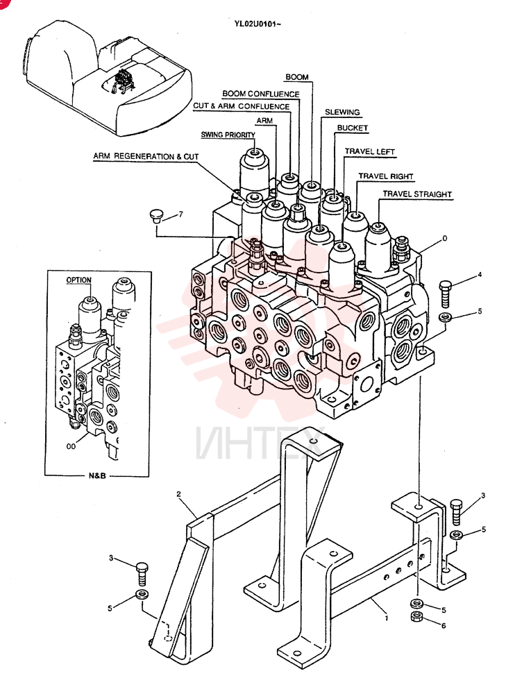 Схема (ED190LC) - BLADE RUNNER EXCAVATOR/DOZER BTW YL02U0101 - YL03U0135 (1/02-12/06) YM30V00001F1 (2)