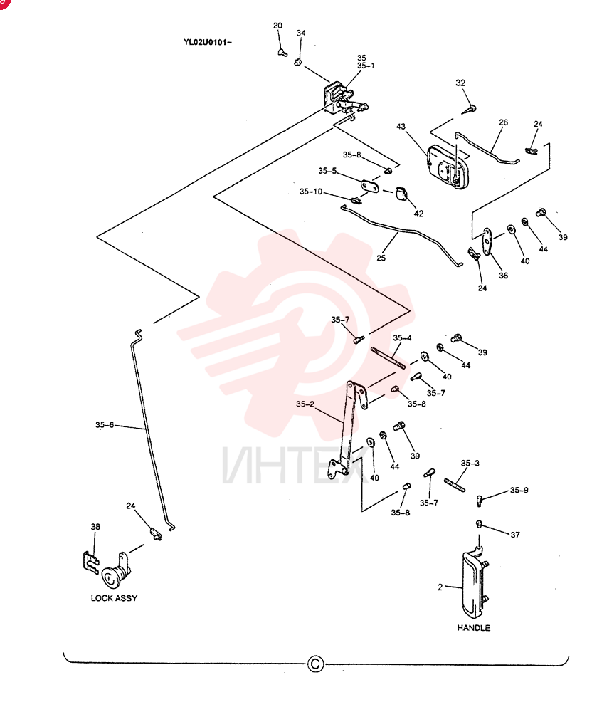 Схема (ED190LC) - BLADE RUNNER EXCAVATOR/DOZER BTW YL02U0101 - YL03U0135 (1/02-12/06) YN02C00068F1 (2)