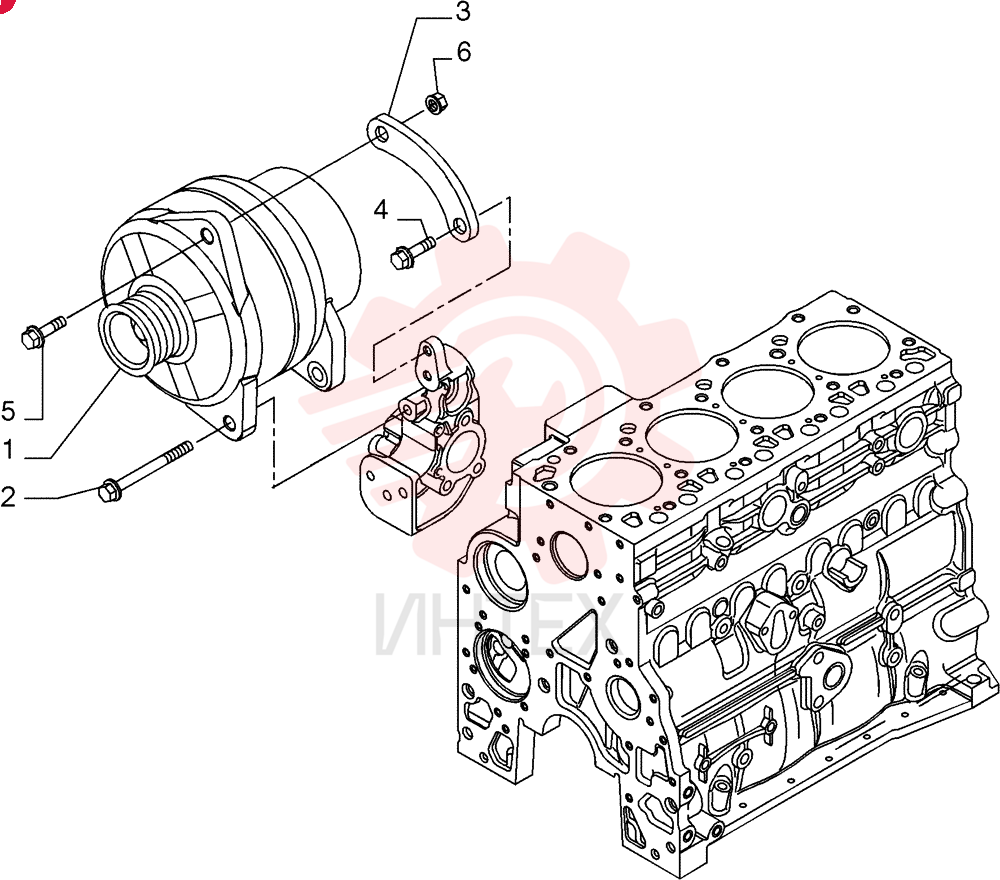 ALTERNATOR,24V, 70A, W/ Pulley 4892318 (1)