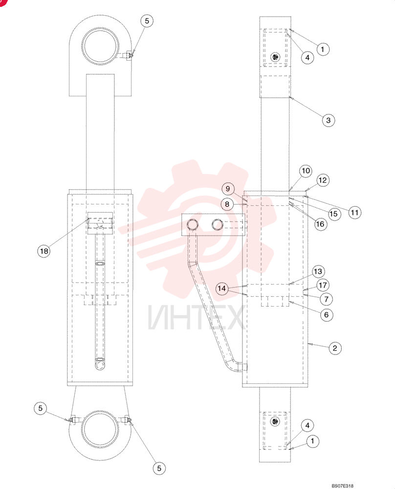 LIFT CYLINDER,Double Acting, 57.15mm Rod, 209.55mm Stroke YY01VU0001F1 (2)