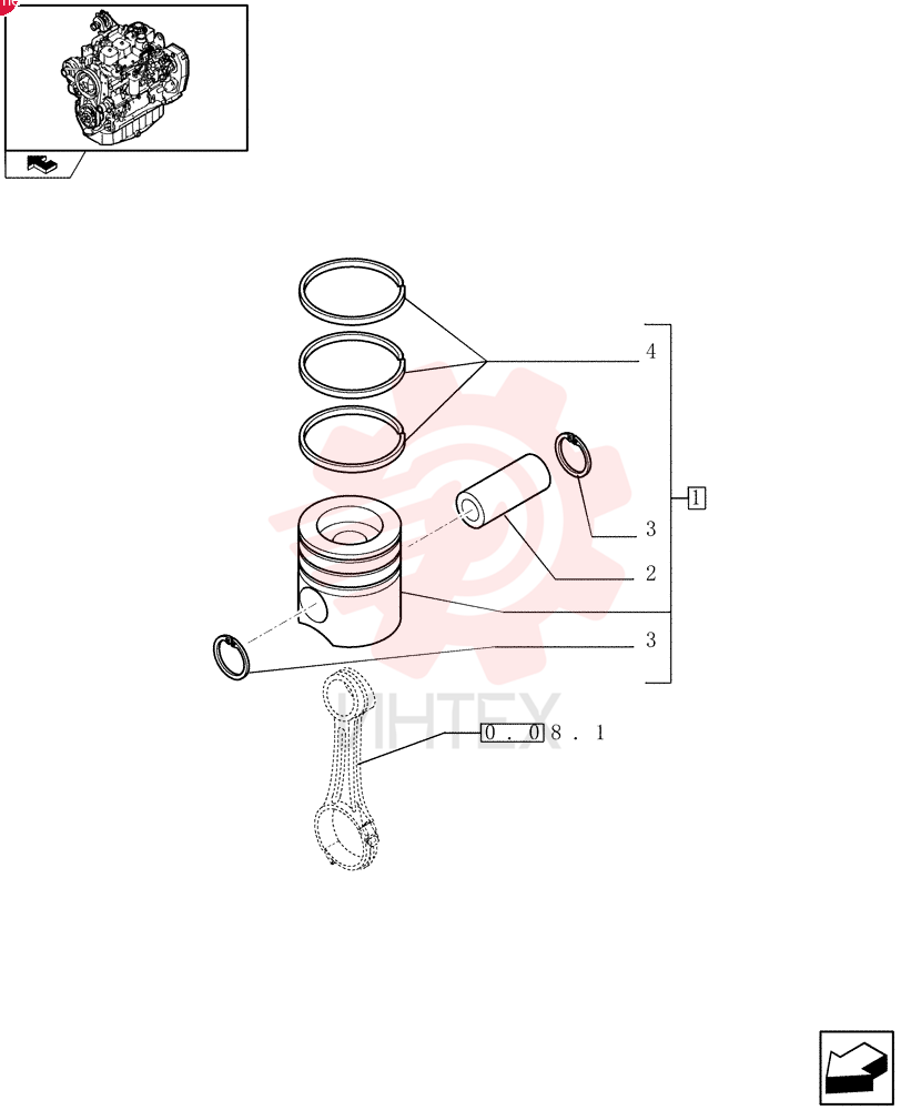 PISTON & RINGS KIT 8094740