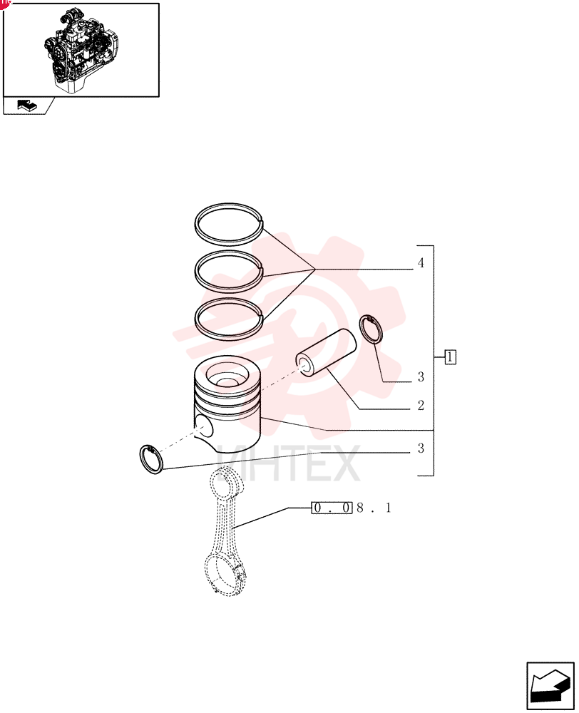 PISTON & RINGS KIT 8094740
