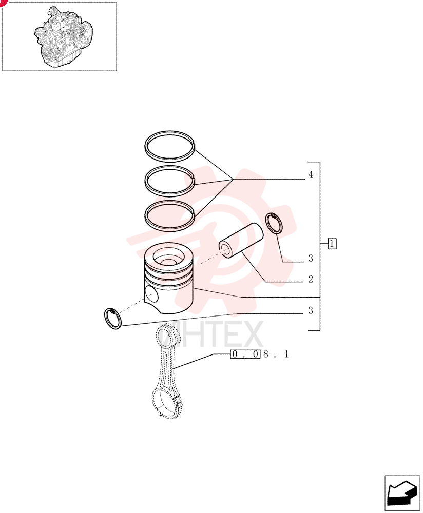PISTON & RINGS KIT 8094740