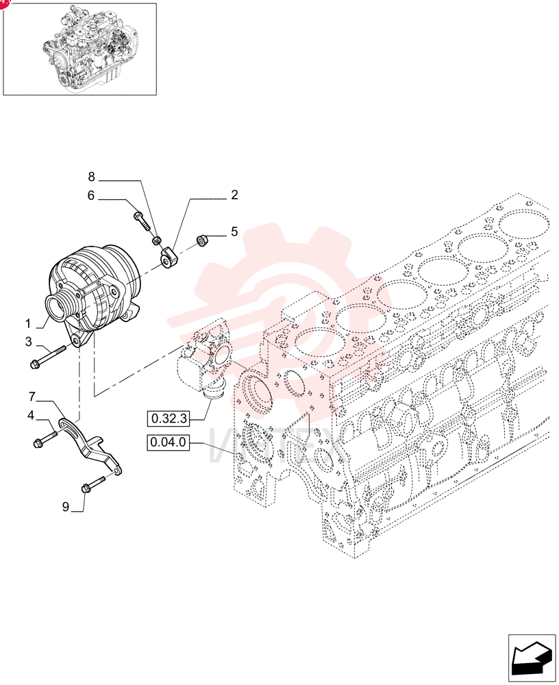 FLANGE NUT,Hex, M8 x 1.25, Cl 10
