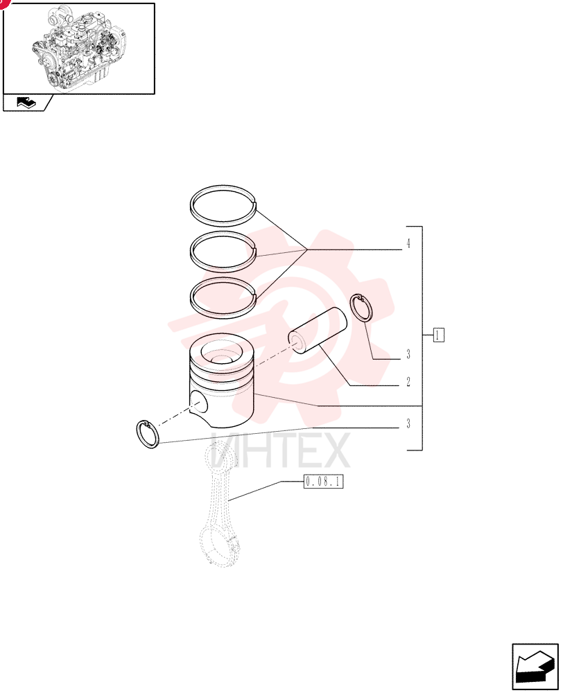 PISTON & RINGS KIT 8094740