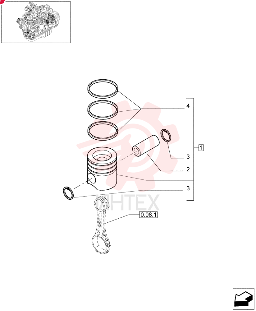 PISTON & RINGS KIT 8093880