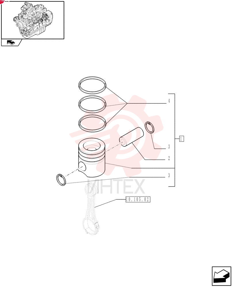PISTON & RINGS KIT 8094740