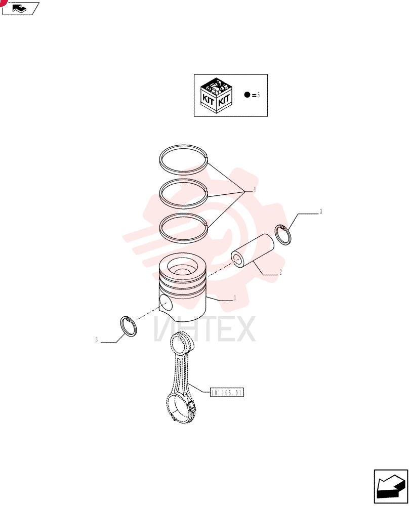 PISTON PIN,38mm OD x 82mm L