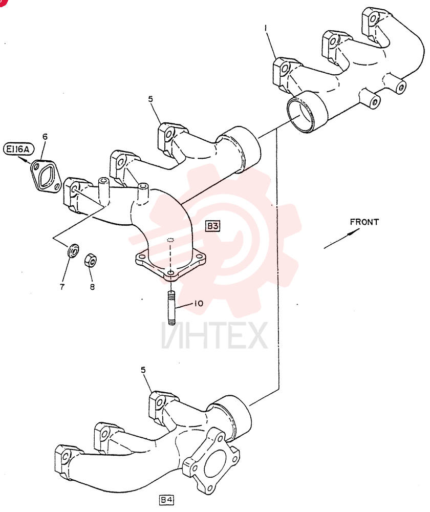 MANIFOLD-EXHAUST,FRONT,FOR A1 ONLY VG14004Z5507 (2)