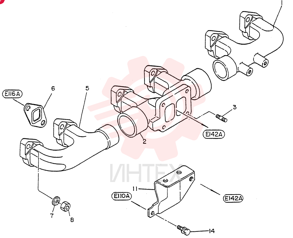 MANIFOLD-EXHAUST,FRONT,FOR A1 ONLY VG14004Z5507 (3)