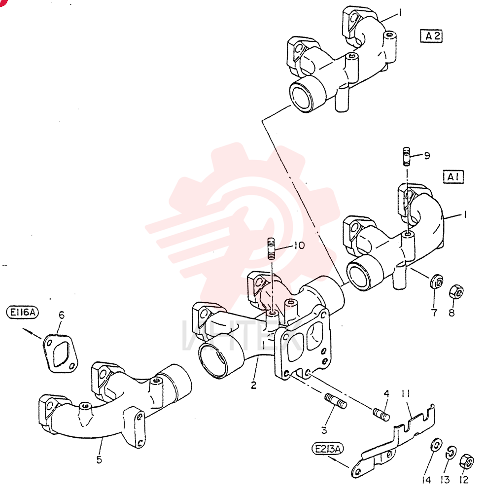 MANIFOLD-EXHAUST,FRONT,FOR A1 ONLY VG14004Z5507 (1)