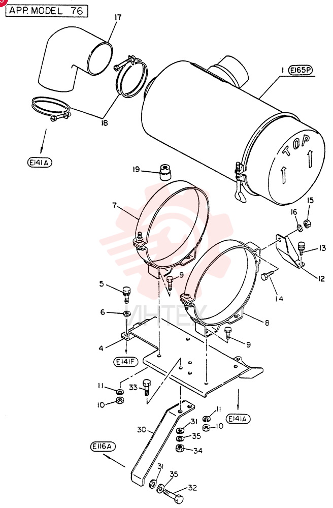 CLEANER ASSY-AIR (INNER PARTS 04-010), FOR 46,47 ONLY VG16501Z5501 (1)