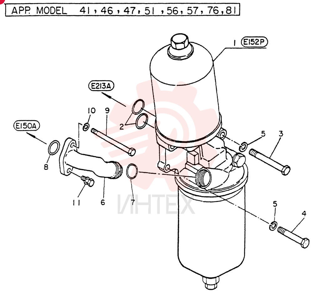 FILTER ASSY-OIL (INNER PARTS 04-003), FOR 41,46,47,51,56,57,76,81 ONLY VG15200Z5002 (3)