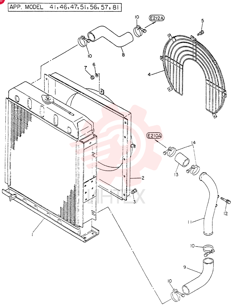 RADIATOR ASSY, FOR 41,46,47,51,57 ONLY