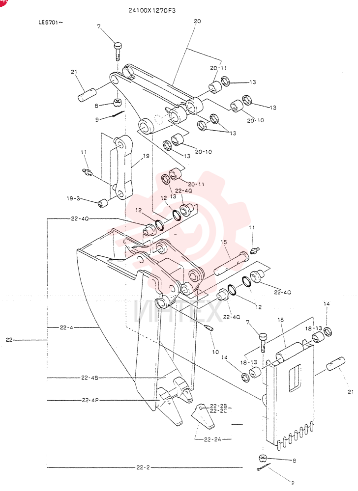 BUCKET ASSY, EJECTOR 24100X1270F3