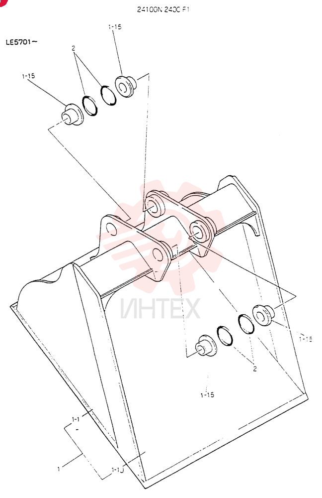 BUCKET ASSY,SCRAPER 24100N2400F1