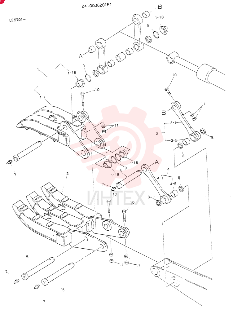 GRAPPLE ASSY, FORK (SINGLE) 24100J6201F1
